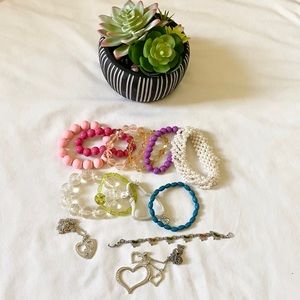 (4/$15) Plastic/metal necklaces and bracelets